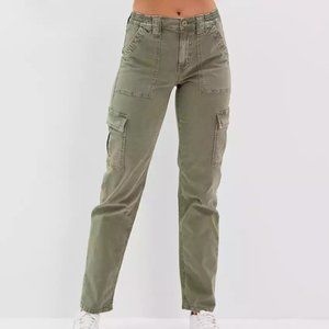 American Eagle Stretch Cargo Straight Pant Olive Green Size 0